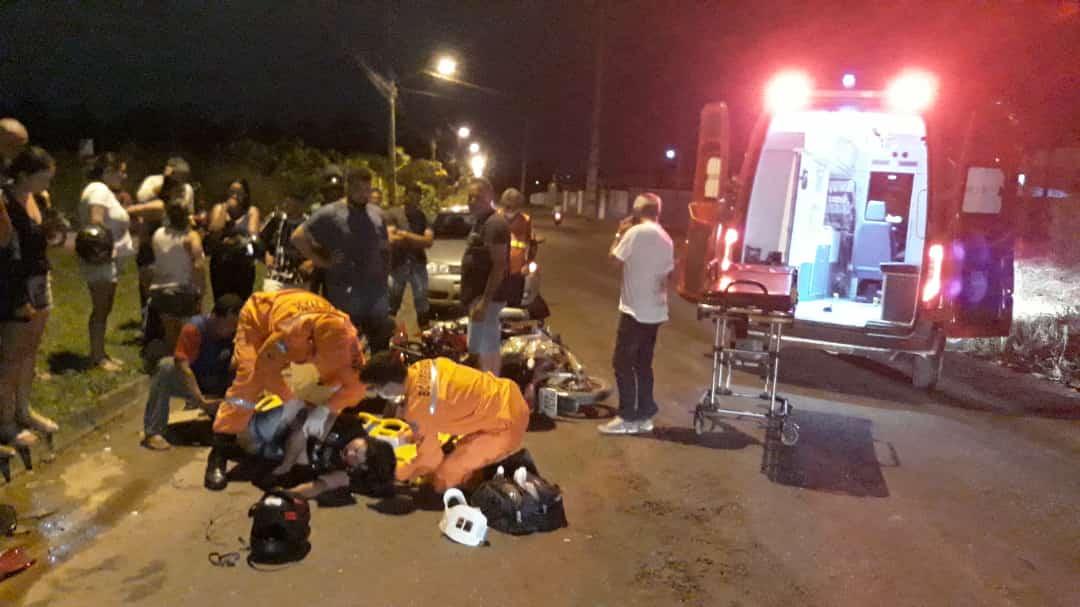 Grave acidente entre duas motos é registrado na L-94, em Ji-Paraná(FOTOS)
