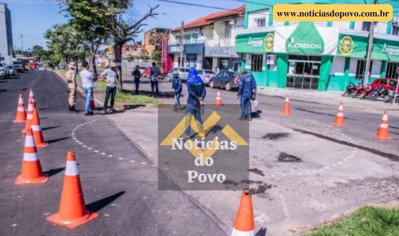 Ji-Paraná: Rotatória é implantada na rua 22 de novembro do bairro casa preta.
