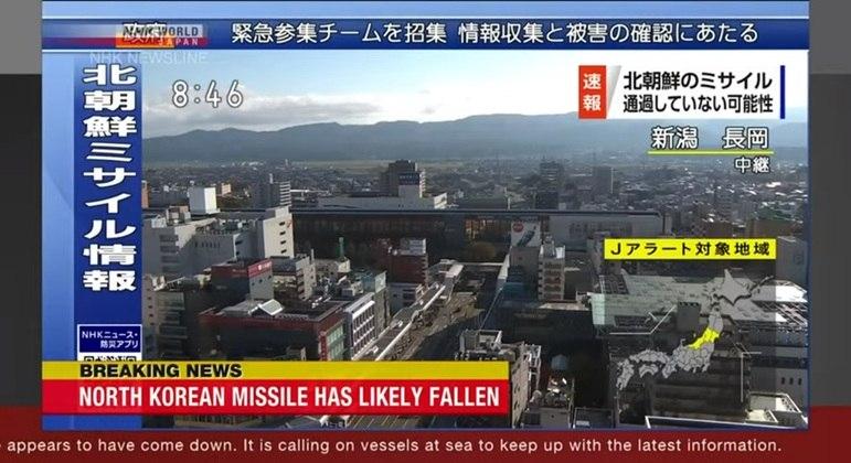 Japão interrompe programação de TV e emite alerta contra míssil norte-coreano