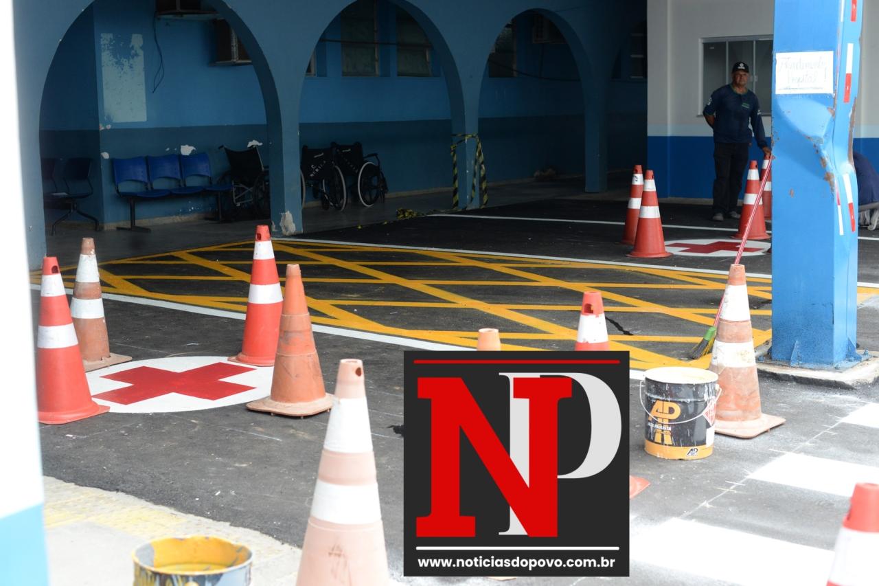 AMT pinta faixas no estacionamento do HM Foram implantadas setas de entrada e saída    Visando melhorar a segurança viária, a Prefeitura de Ji-Paraná,