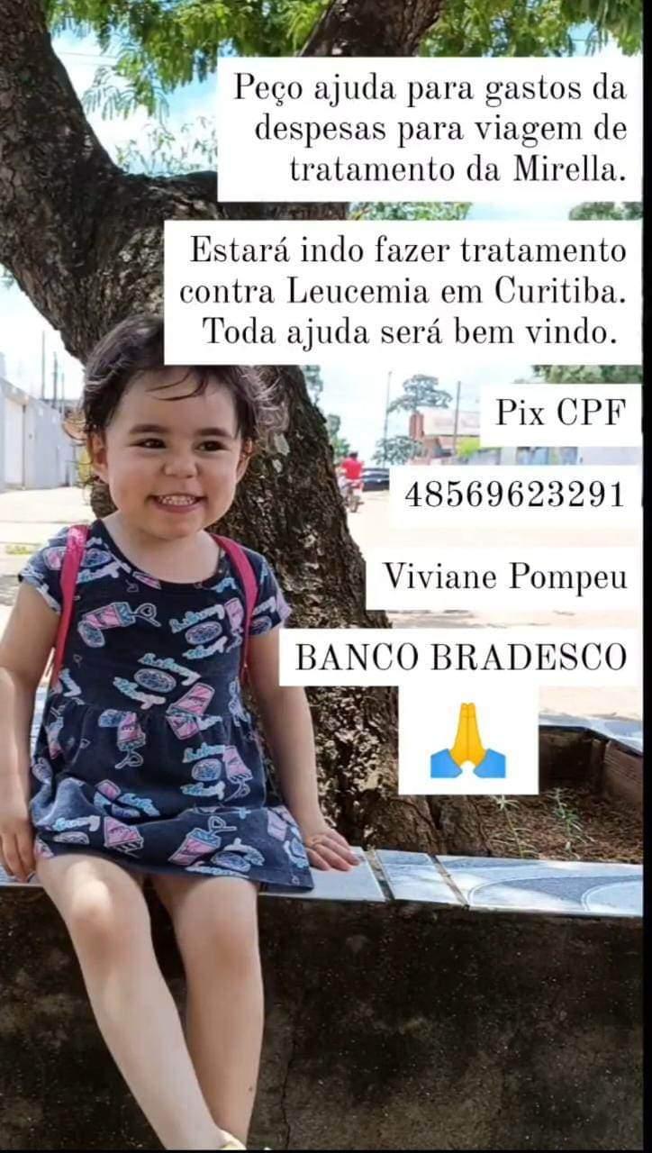 Mãe pede ajuda para finalizar tratamento da  sua filha.