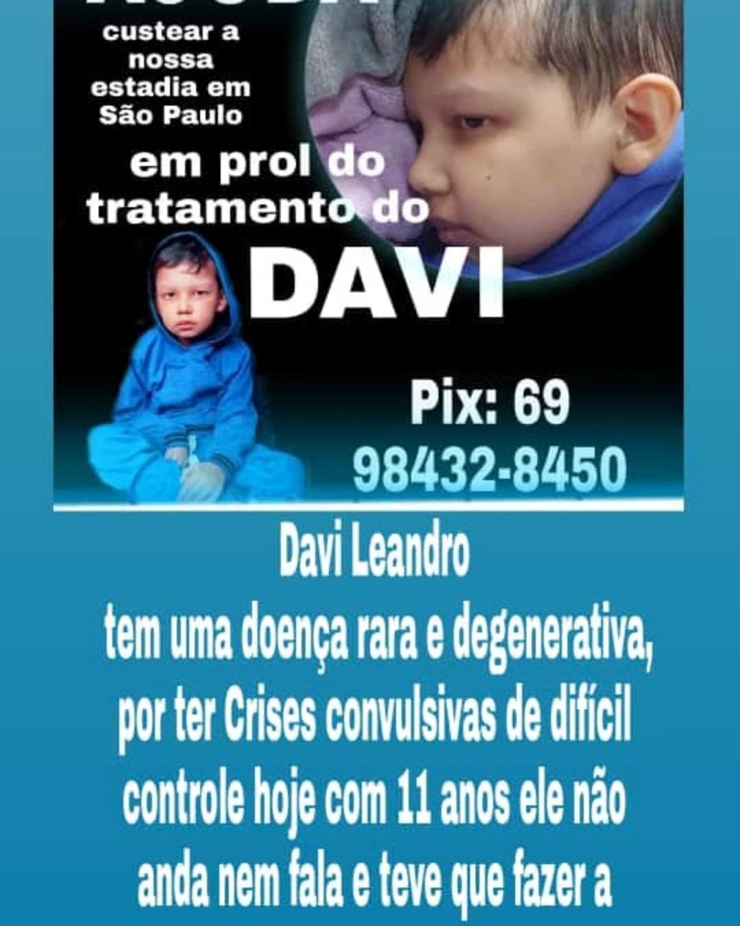 Mãe pede ajuda para o tratamento do filho .