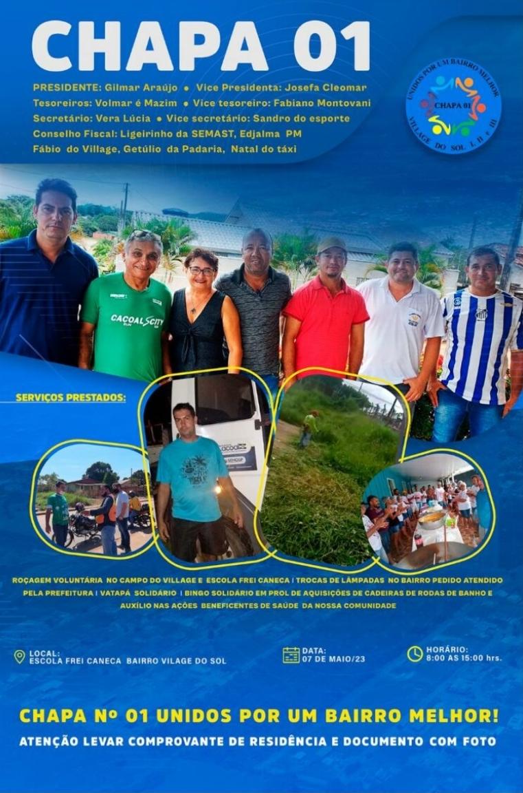 Presidente de bairro é eleito com votação histórica;