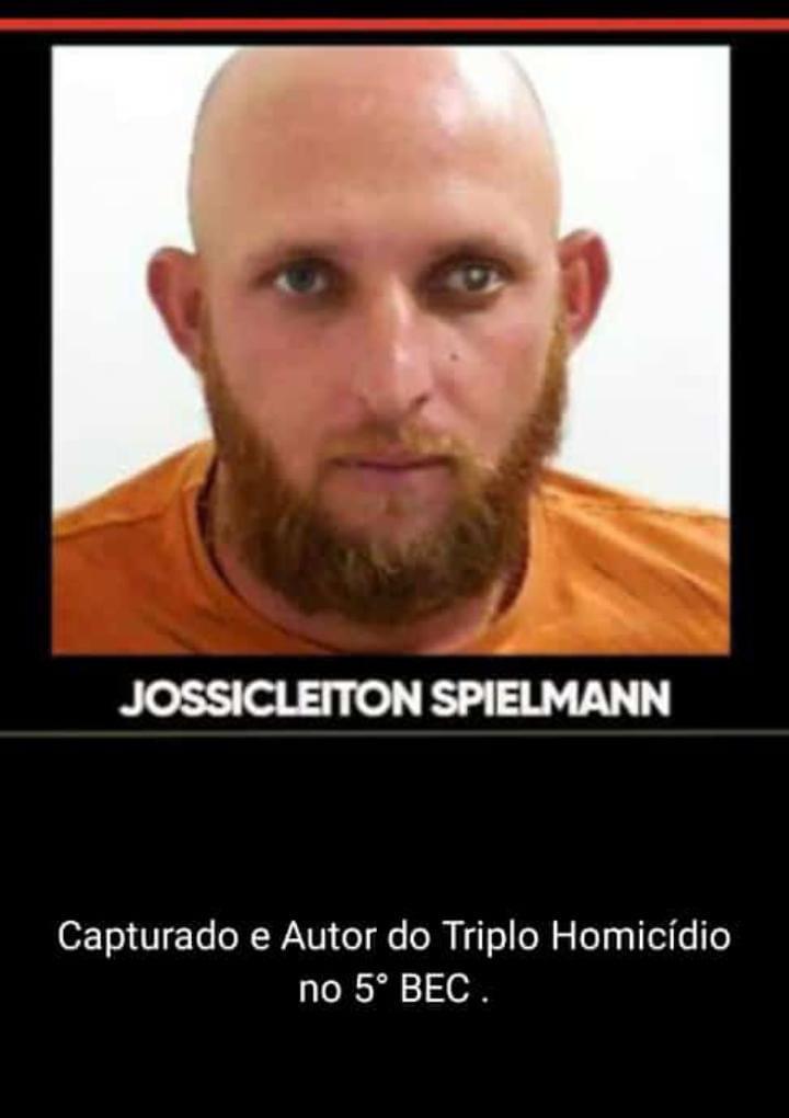 Elemento que cometeu triplo homicídio é preso.