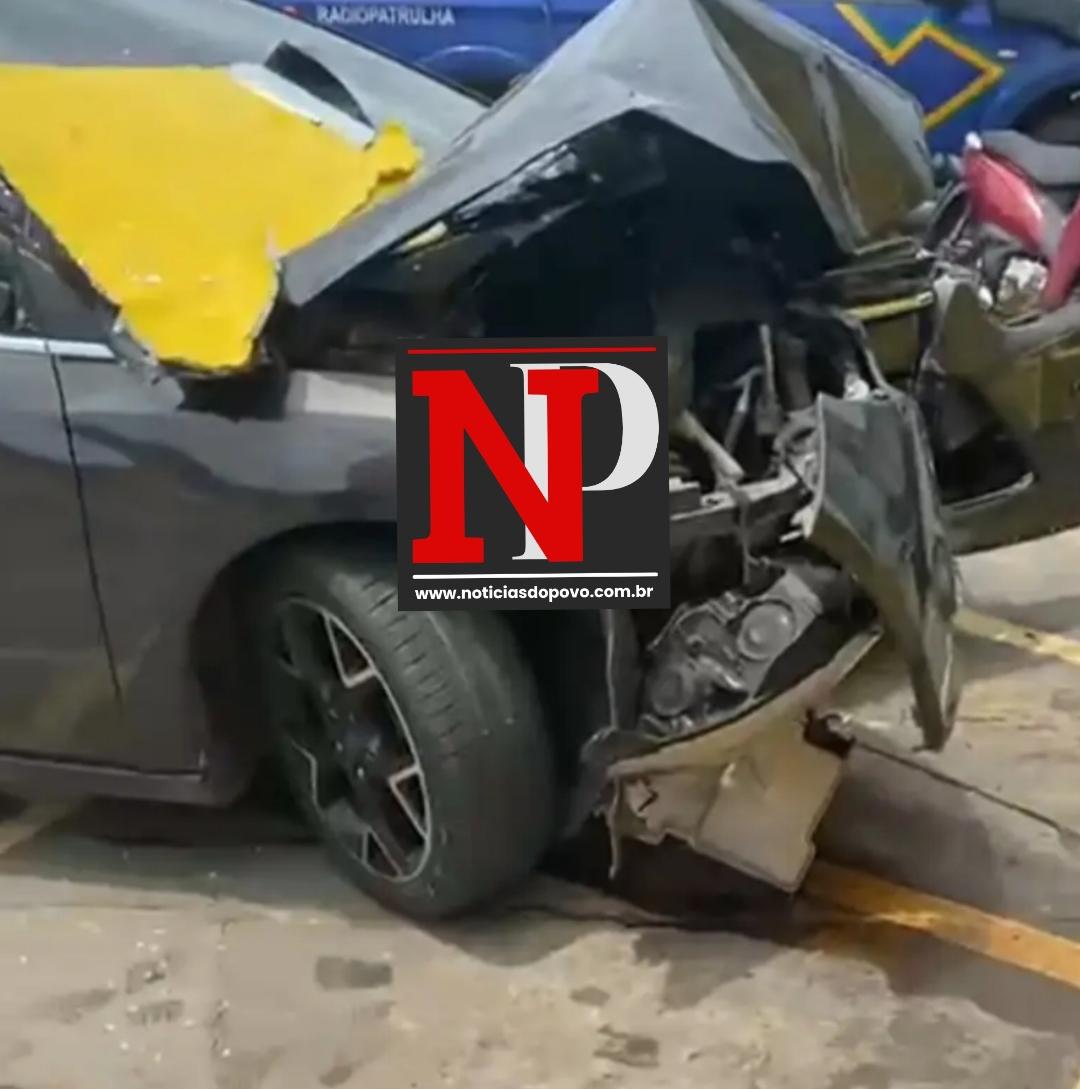 Vídeo:Colisão entre moto e carro;