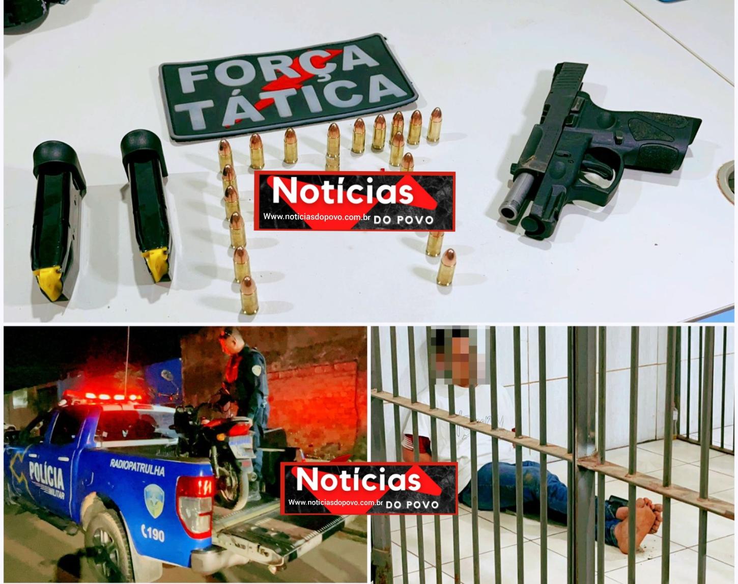 Apenado é preso com pistola.
