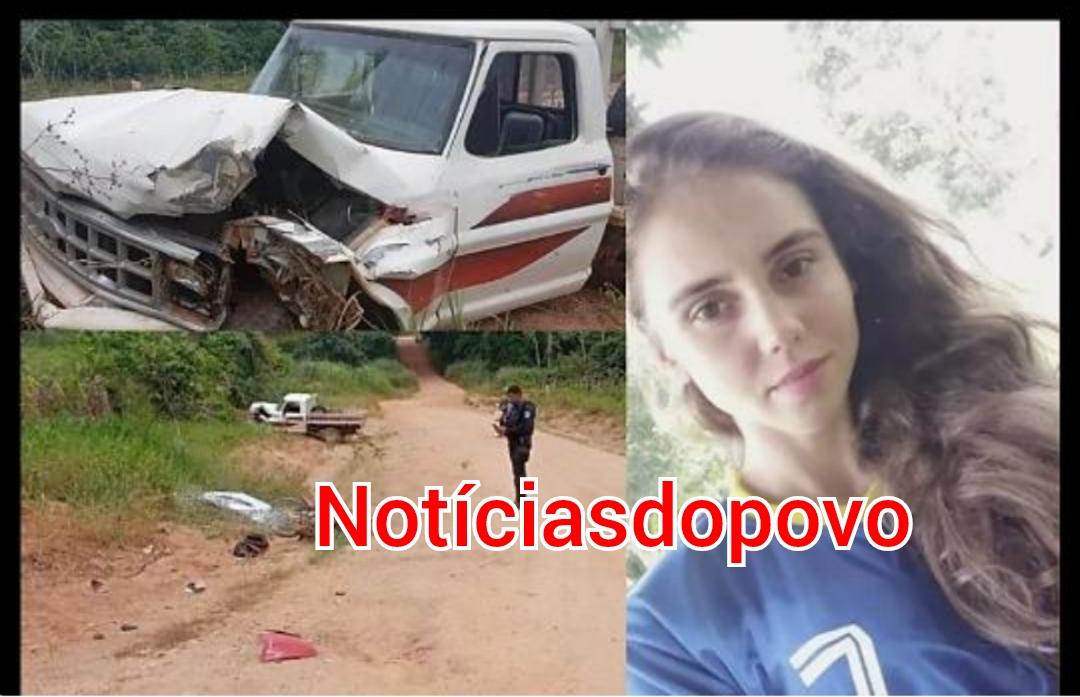 colisão entre uma Honda Biz e uma caminhonete.