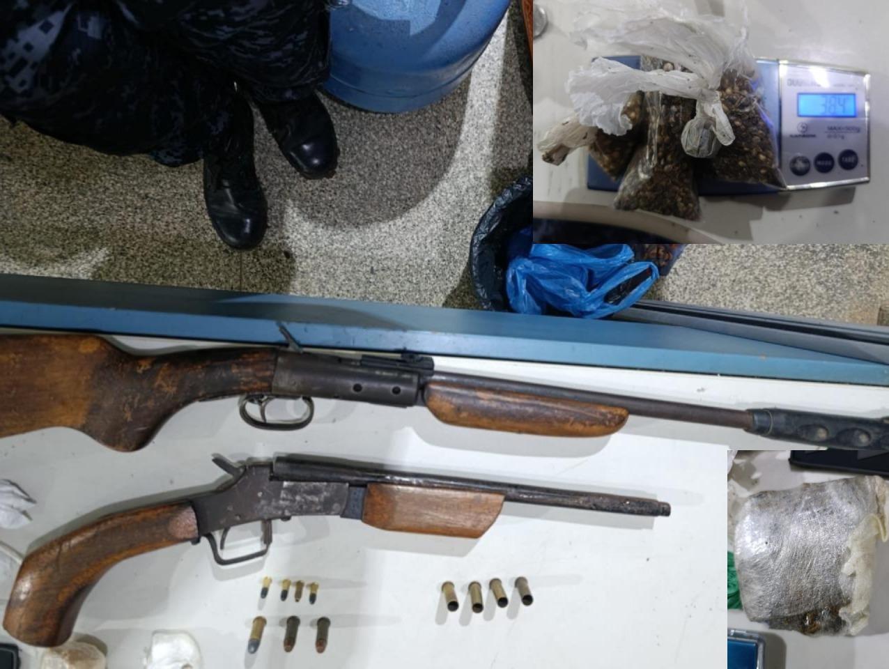 P M APREENDE DROGAS E ARMAS .