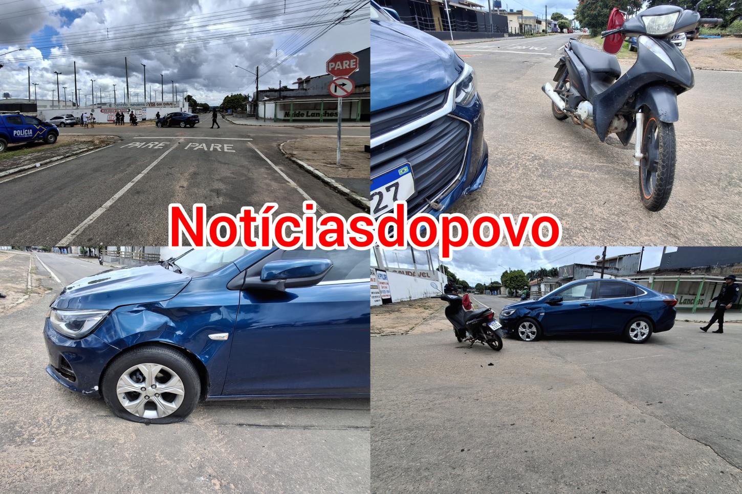 Condutora avança a preferencial e colide em carro.