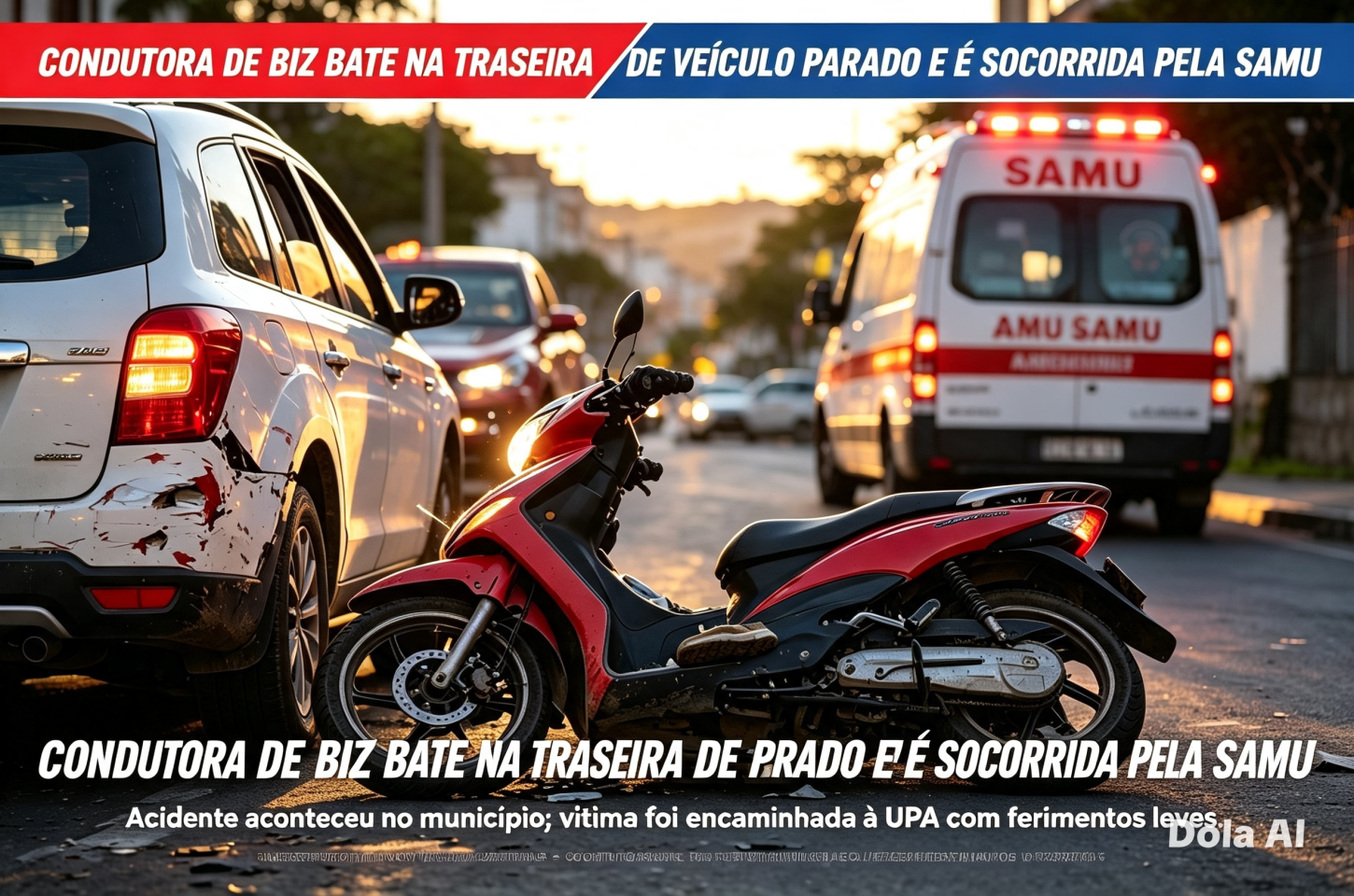  Vídeo! Condutora fique ferida após colisão 