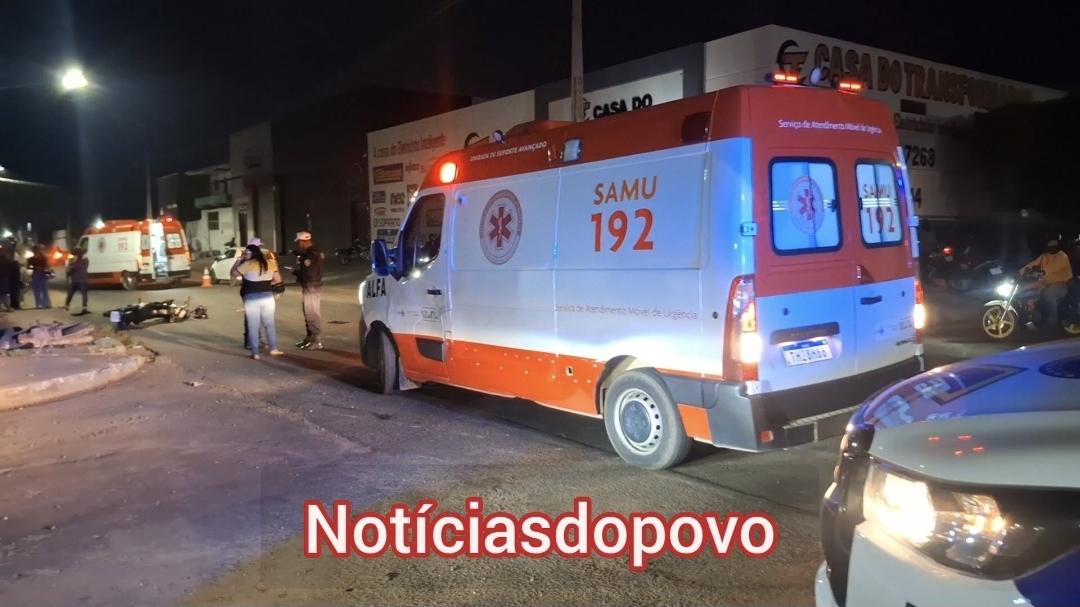 Vídeo:mulher fica ferida após colisão. 