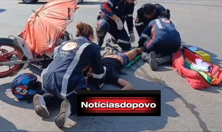 Condutor colide em roda de caminhão 