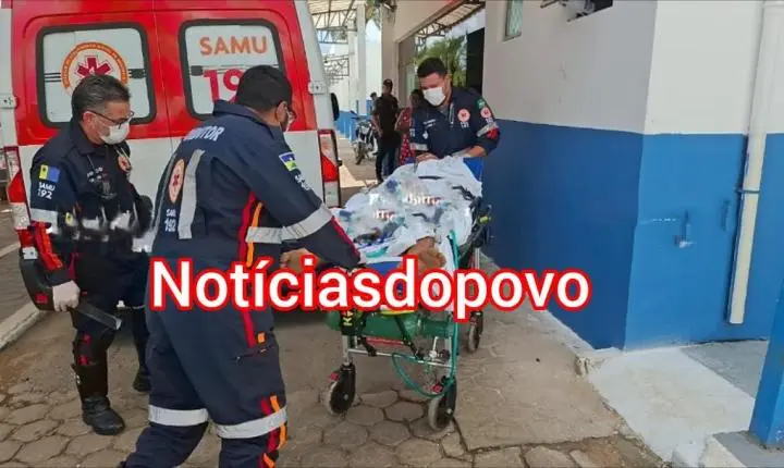 Homem baleado no pescoço.