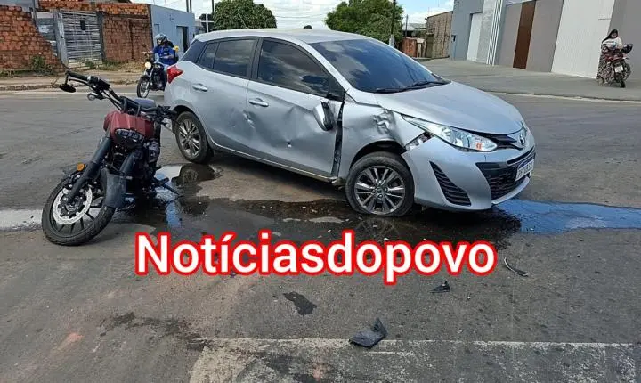 Motociclista fica ferido após colisão. 