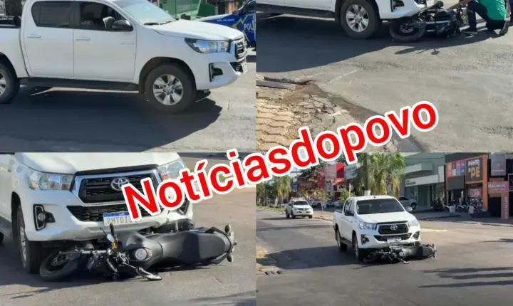 MOTOCICLISTA SEM CNH FICA FERIDA APÓS COLISÃO.