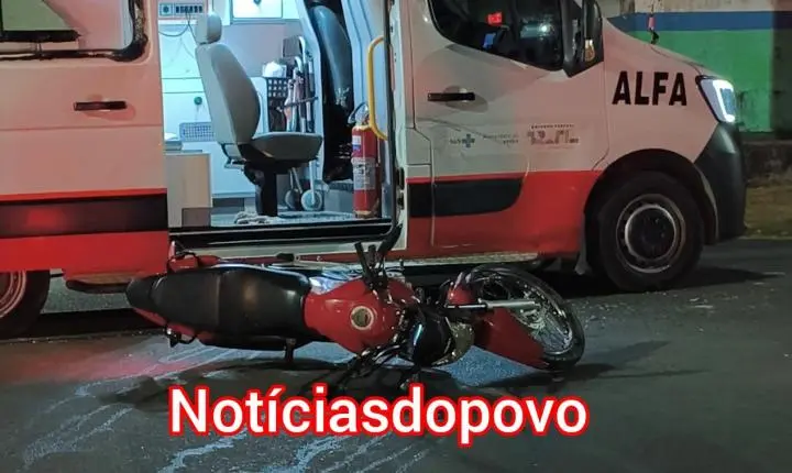  Motociclista fica ferido após colisão com SAMU.