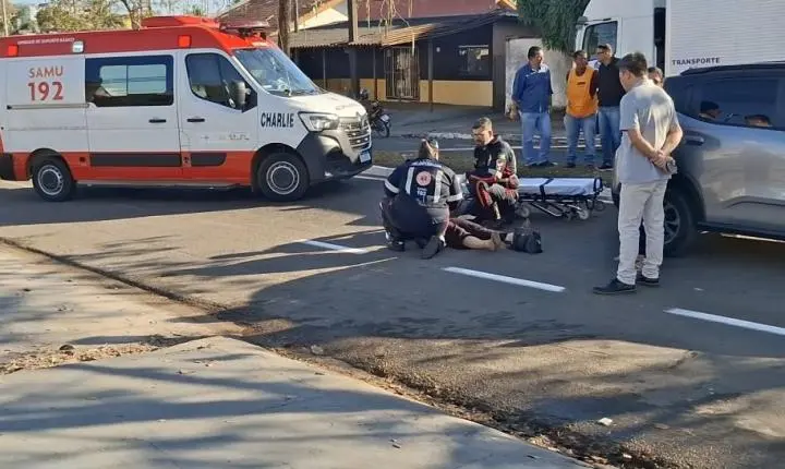 Vídeo:acidente entre carro e moto.