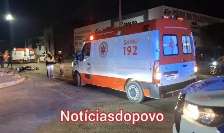 Vídeo:mulher fica ferida após colisão. 